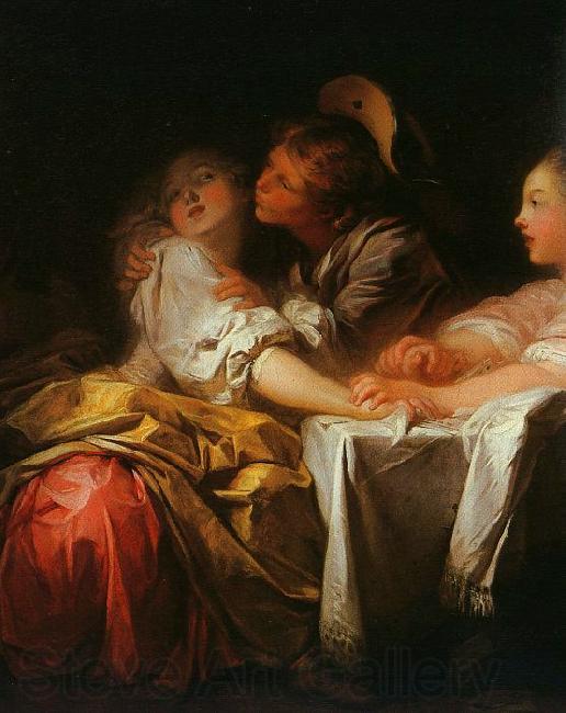 Jean-Honore Fragonard Stolen Kiss Detail